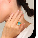 Stone Wide Band Ring