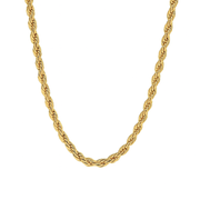 Gold minimalist metallic chain necklace with twisted rope design