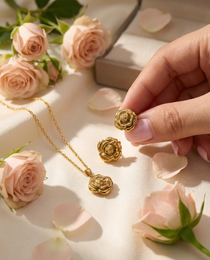 Rose Flower Jewelry Set