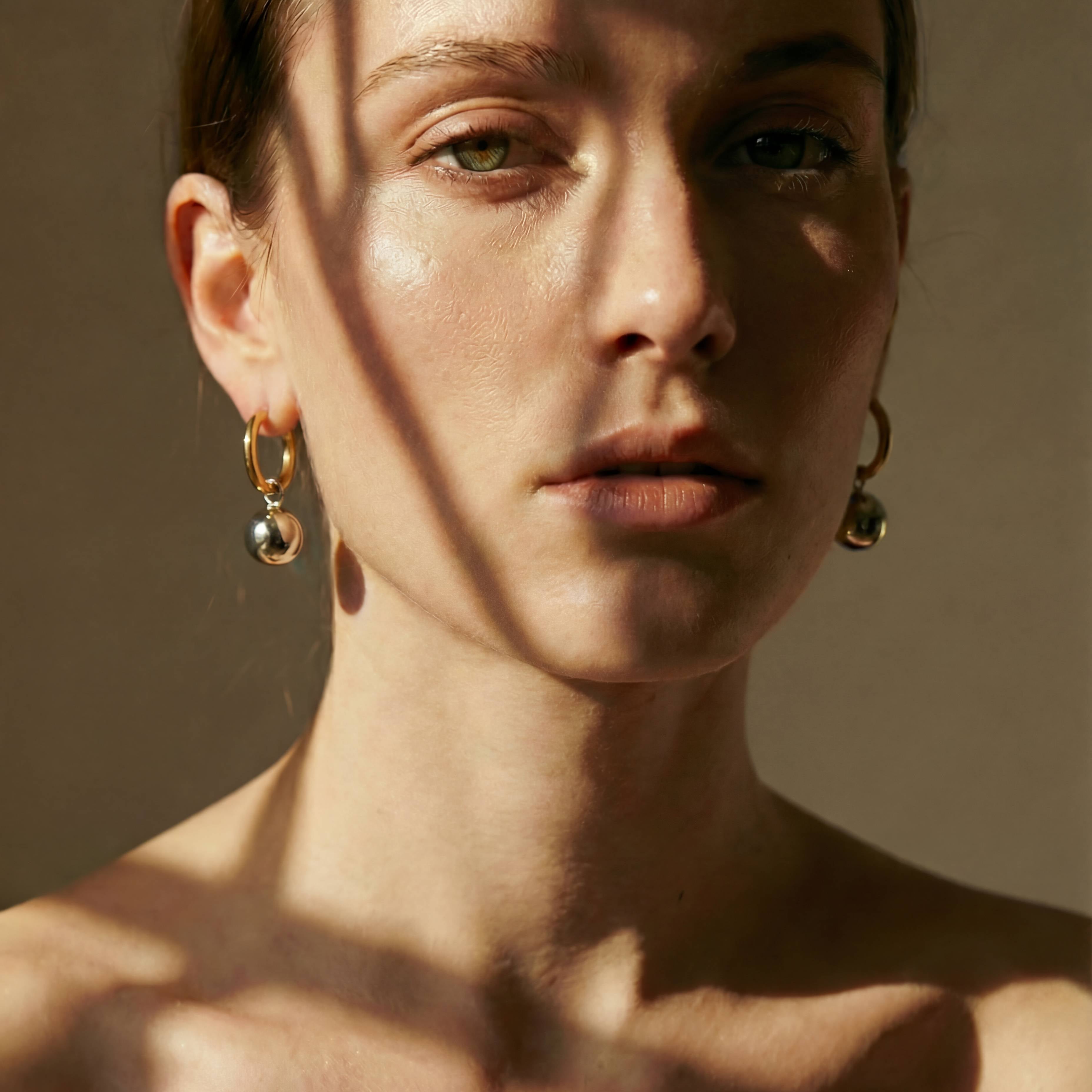 Two-Tone Gold Silver Hoop Earrings - Earrings