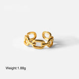Mixed Link Open Stacking Ring – Waterproof 18K Gold Plated Ring | Ezra Gems