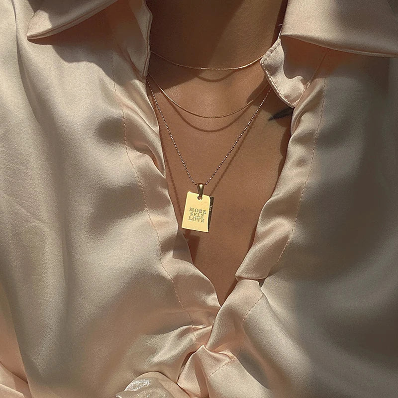 Engraved Affirmation Tag Necklace – Waterproof 18K Gold Plated Necklace | Ezra Gems