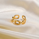 Mixed Link Open Stacking Ring – Waterproof 18K Gold Plated Ring | Ezra Gems