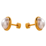 Pearl Screw-Back Stud Earrings