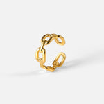 Mixed Link Open Stacking Ring – Waterproof 18K Gold Plated Ring | Ezra Gems