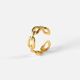 Mixed Link Open Stacking Ring – Waterproof 18K Gold Plated Ring | Ezra Gems