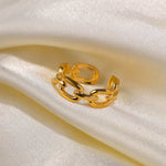 Mixed Link Open Stacking Ring – Waterproof 18K Gold Plated Ring | Ezra Gems