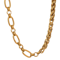 Chunky gold chain statement necklace with oval and twisted links