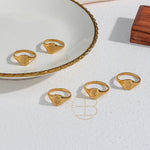 Engraved Wildflower Signet Ring – Waterproof 18K Gold Plated Ring | Ezra Gems