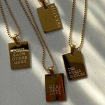 Engraved Affirmation Tag Necklace – Waterproof 18K Gold Plated Necklace | Ezra Gems