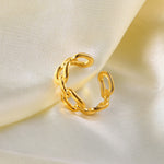 Mixed Link Open Stacking Ring – Waterproof 18K Gold Plated Ring | Ezra Gems