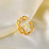 Mixed Link Open Stacking Ring – Waterproof 18K Gold Plated Ring | Ezra Gems