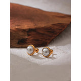 Pearl Screw-Back Stud Earrings