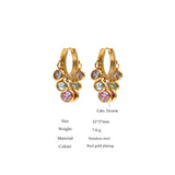 Colorful Gemstones Hoop Earrings