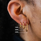 Minimalist Round Loop Hoop Earrings – Waterproof 18K Gold Plated Earring | Ezra Gems