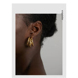 Gold Geometric Statement Hoop Earrings