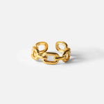 Mixed Link Open Stacking Ring – Waterproof 18K Gold Plated Ring | Ezra Gems