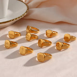 Engraved Letter Word Ring