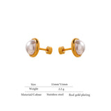 Pearl Screw-Back Stud Earrings