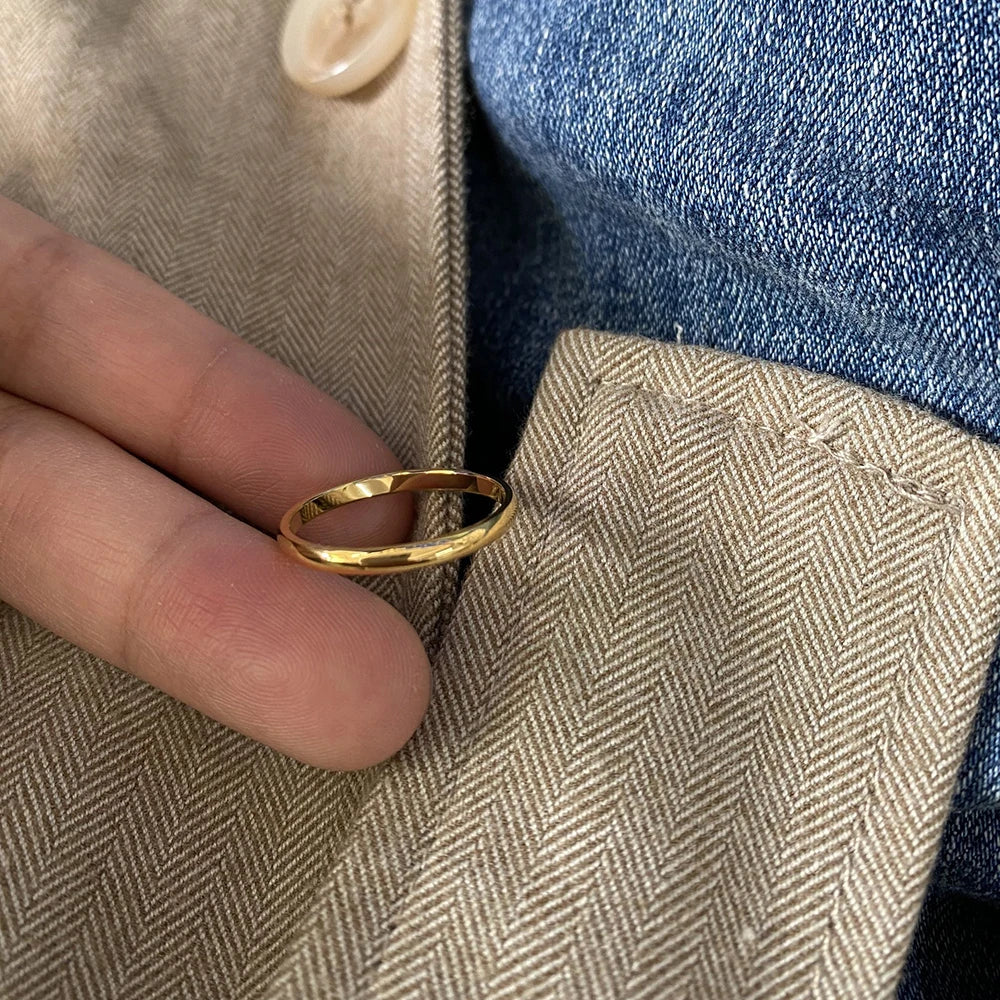 Slim Stacking Knuckle Band Ring – Waterproof 18K Gold Plated Ring | Ezra Gems