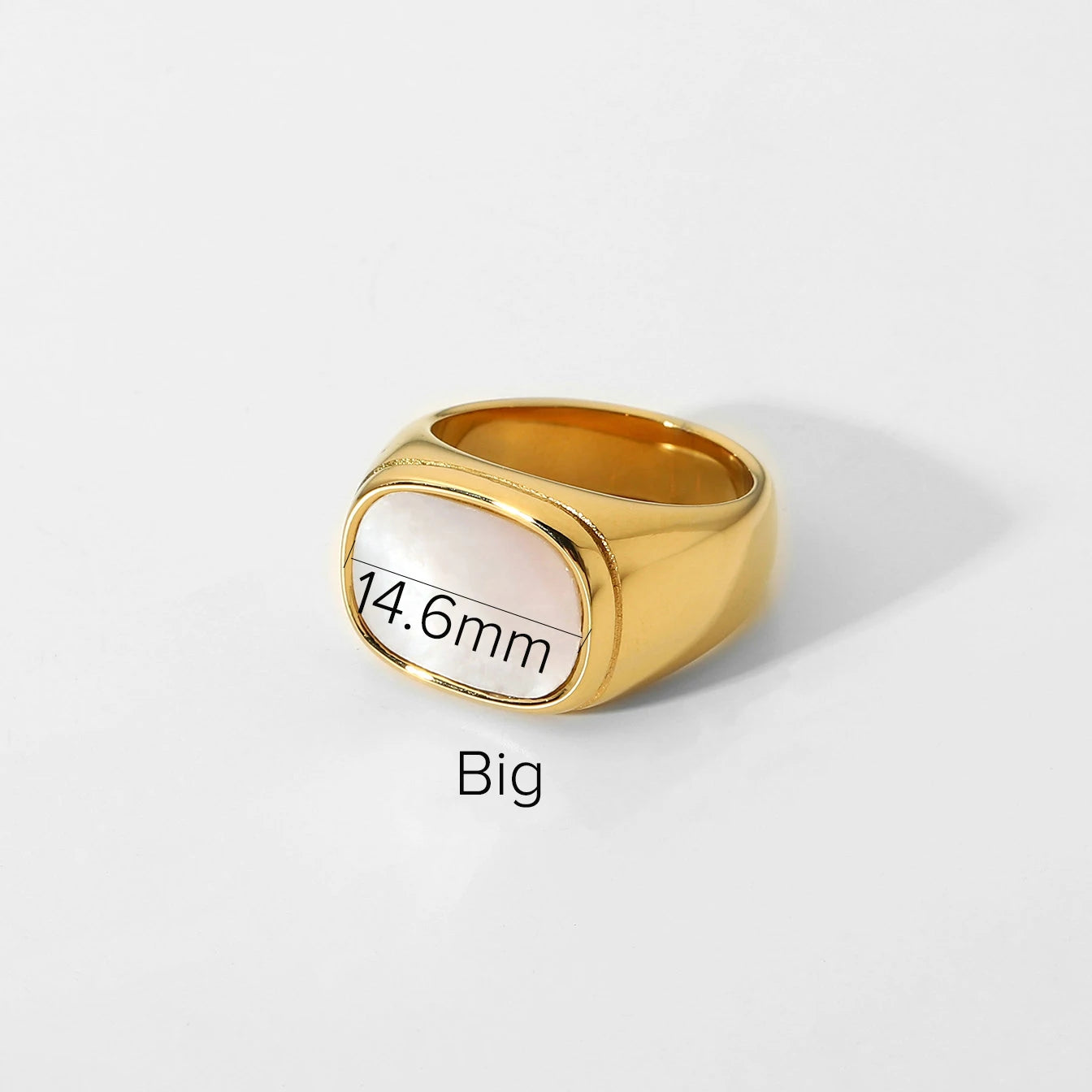 Zircon Shell Chubby Dome Ring – Waterproof 18K Gold Plated Ring | Ezra Gems