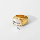 Zircon Shell Chubby Dome Ring – Waterproof 18K Gold Plated Ring | Ezra Gems