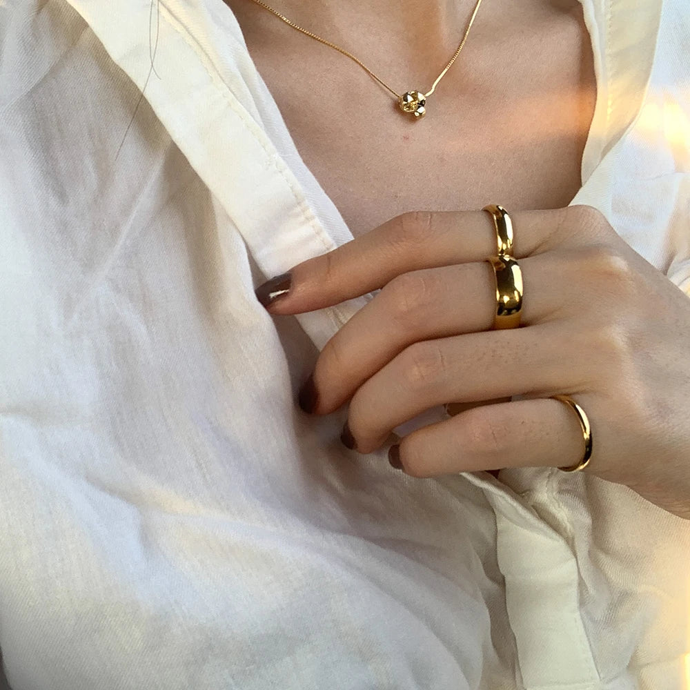Slim Stacking Knuckle Band Ring – Waterproof 18K Gold Plated Ring | Ezra Gems