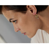 Colorful Gemstones Hoop Earrings