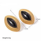 Black Stone Statement Earrings