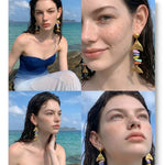 Colorful Resin Fish Drop Earrings – Waterproof 18K Gold Plated Earrings | Ezra Gems