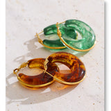 Acetate Chunky Hoop Earrings