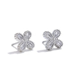 Cubic Zirconia Flower Stud Earrings – Waterproof 18K Gold Plated Earrings | Ezra Gems