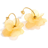 Resin Acrylic Flower Petal Drop Earrings