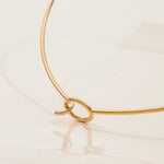 Glossy Knotted Collar Choker Necklace – Waterproof 18K Gold Plated Necklace | Ezra Gems