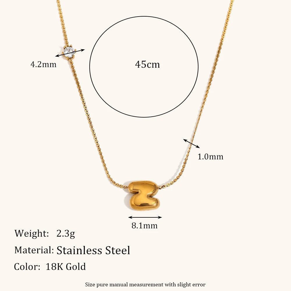 Sparkling Zircon Initial Necklace – Waterproof 18K Gold Plated Necklace | Ezra Gems