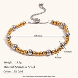 Two-Tone Bead Chain Bracelet – Waterproof 18K Gold Plated Bracelet | Ezra Gems