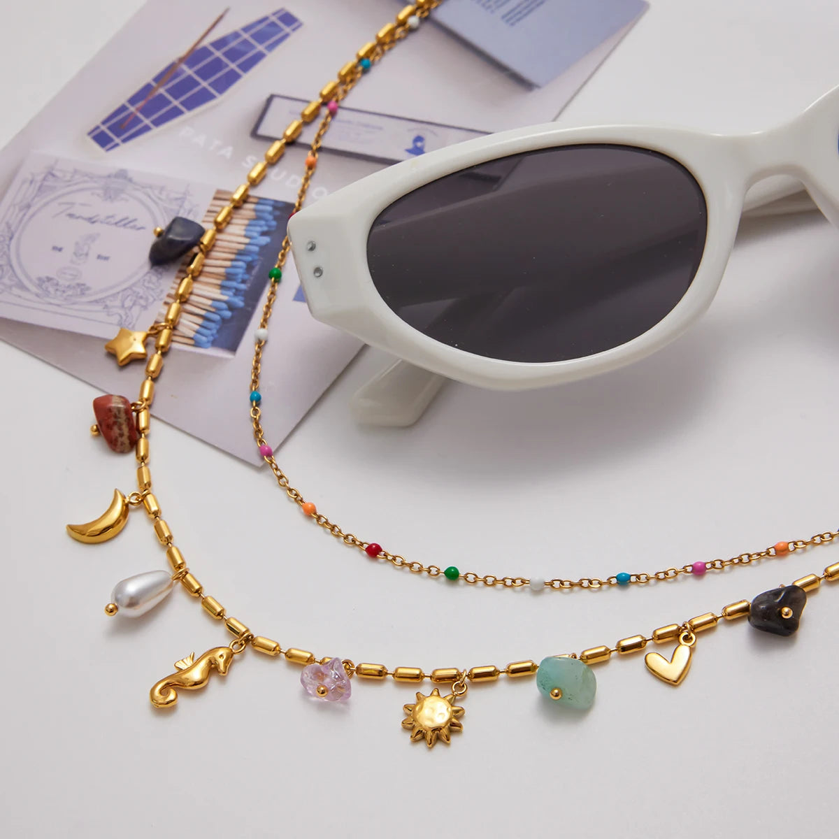 Seahorse Layered Ocean Necklace – Waterproof 18K Gold Plated Necklace | Ezra Gems