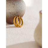 Slightly Elongated Gold Hoop Earrings