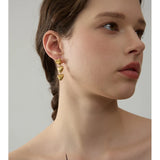 Heart Drop Gold Earrings