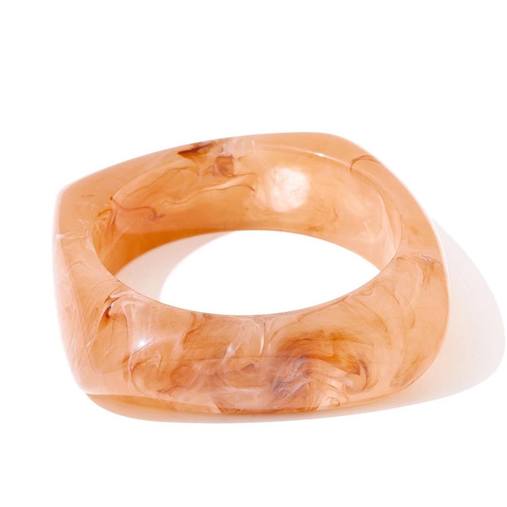 Thick Resin Cuff Bangle Bracelet