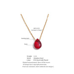 Red Resin Water Drop Pendant Necklace – Waterproof 18K Gold Plated Necklace | Ezra Gems