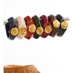 Multi-color resin wide bangle in orange — bold everyday bracelet by Ezra Gems