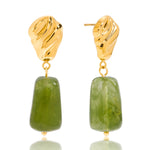 Green Resin Drop Earrings – Waterproof 18K Gold Plated Earrings | Ezra Gems