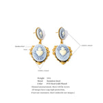 Resin Heart Flower Drop Earrings – Waterproof 18K Gold Plated Earrings | Ezra Gems