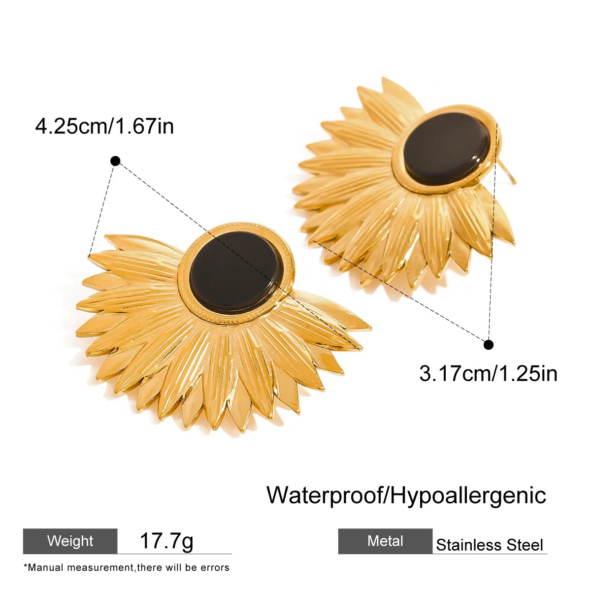 Black Stone Statement Earrings