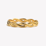 Braided Twist Thin Stacking Ring – Waterproof 18K Gold Plated Ring | Ezra Gems