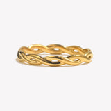 Braided Twist Thin Stacking Ring – Waterproof 18K Gold Plated Ring | Ezra Gems