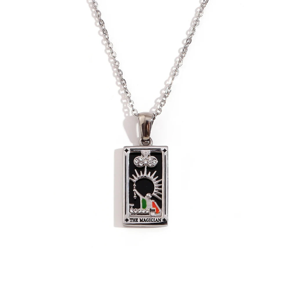 Tarot Card Pendant Necklace – Waterproof 18K Gold Plated Necklace | Ezra Gems