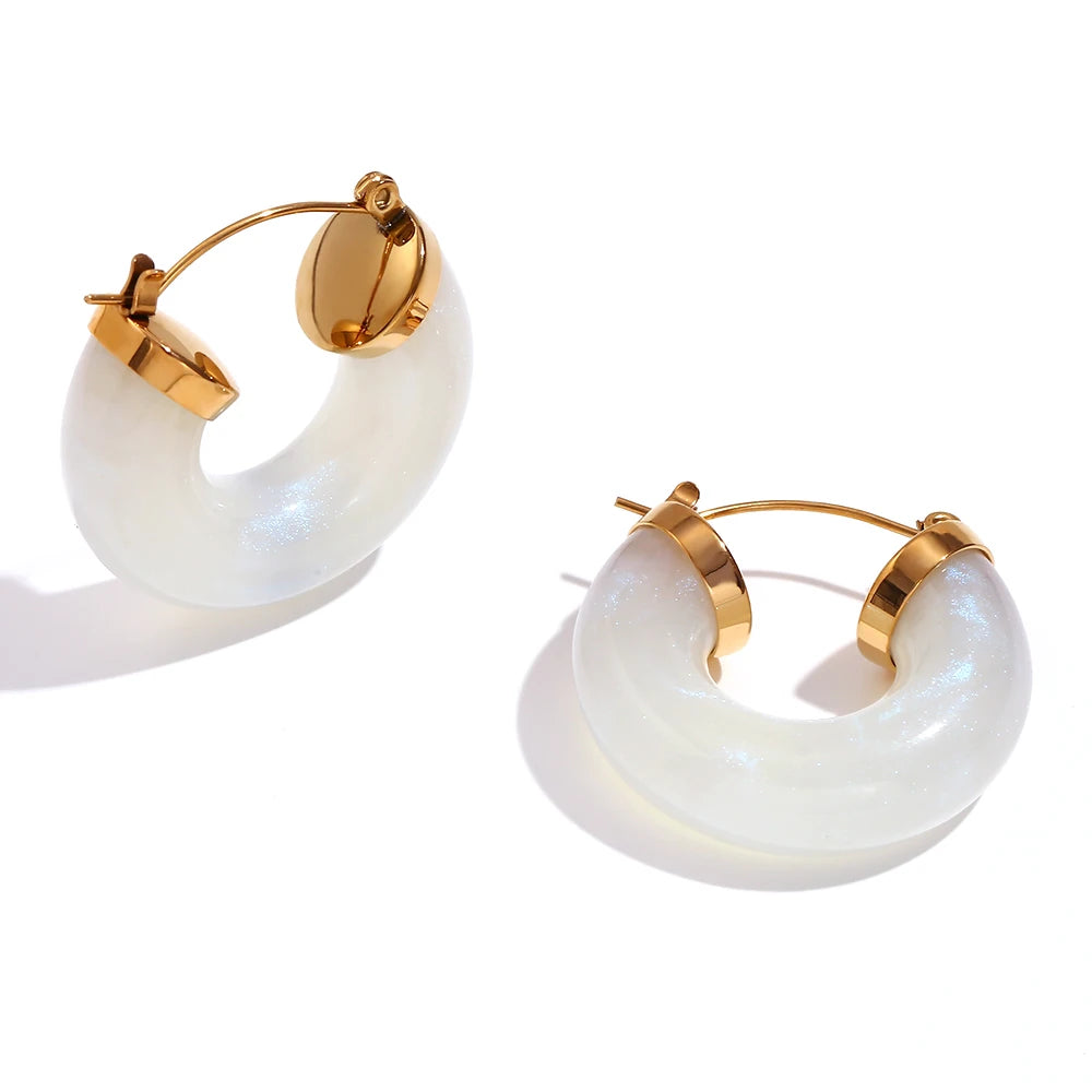 Acrylic Round Tube Hoop Earrings