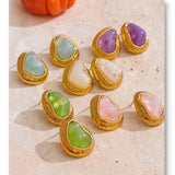 Candy Color Resin Heart Stud Earrings